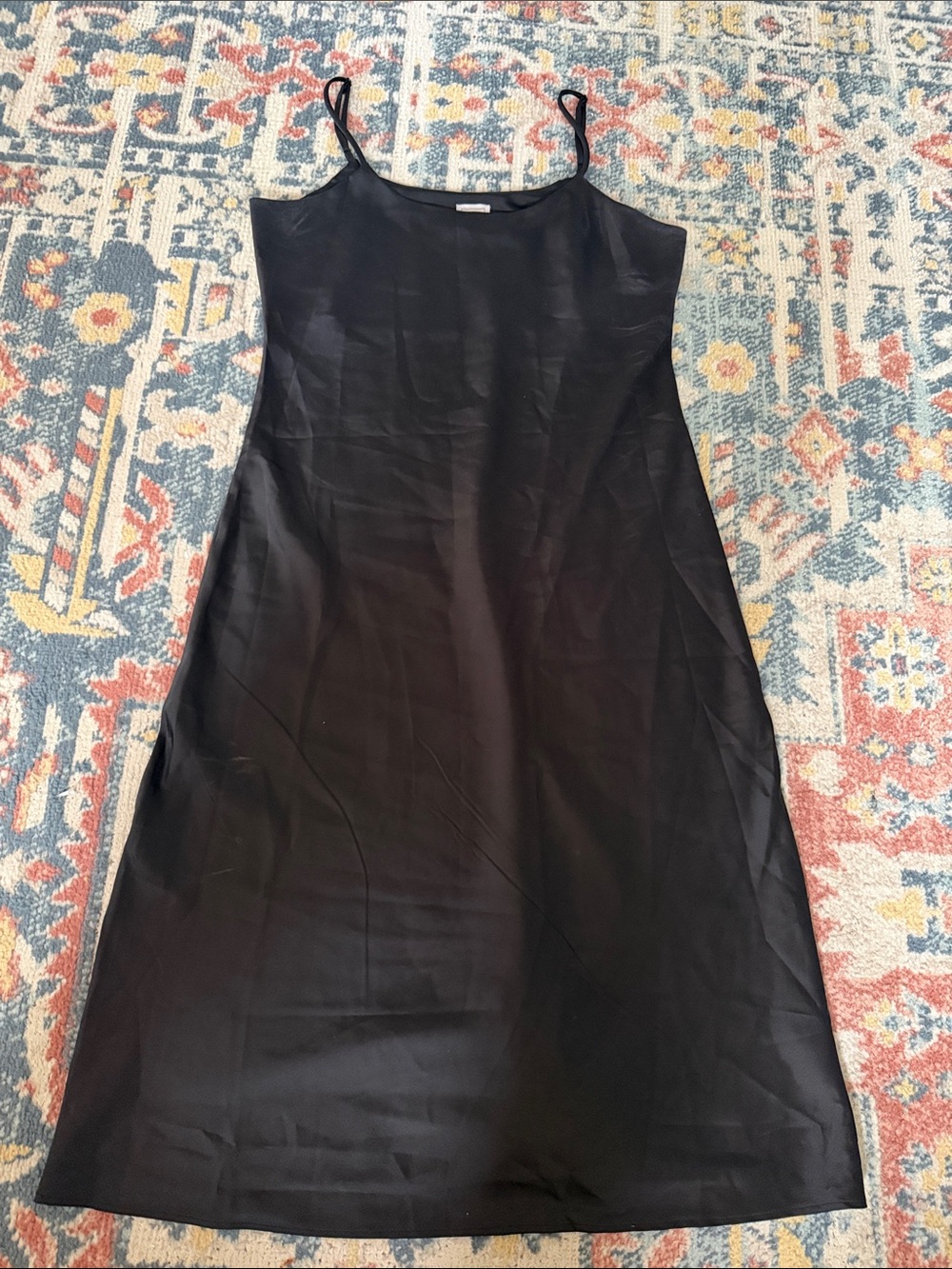 Absolutely Gorgeous Lisa & Lucy Classic Black Satin Slip Dress w Spaghetti Strap